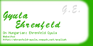 gyula ehrenfeld business card